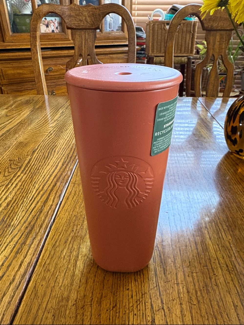 Starbucks Matte terracotta color Reusable Tumbler with Embossed Logo